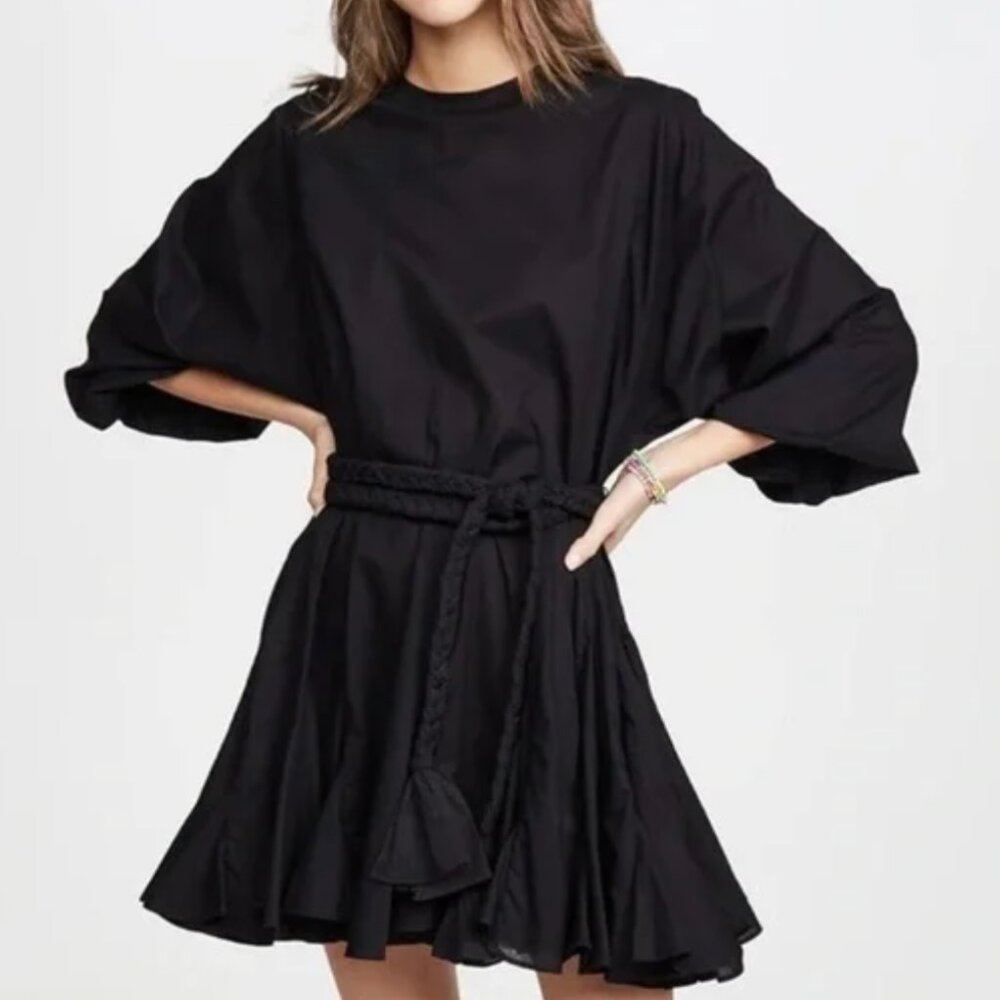 RHODE Ella Braided Belt Fit-&-Flare Minidress